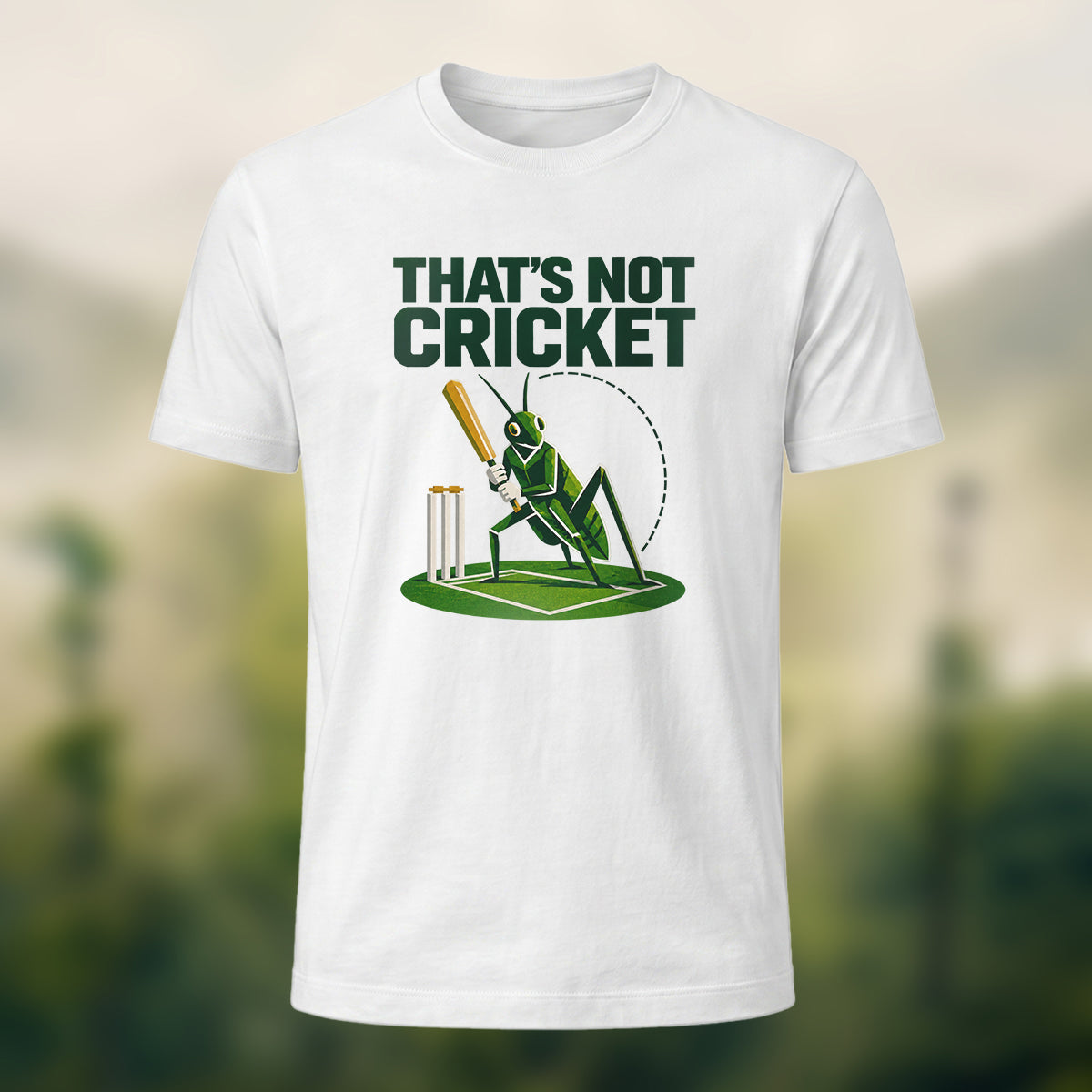 Humorous Cricket Pun Premium Cotton T-Shirt White