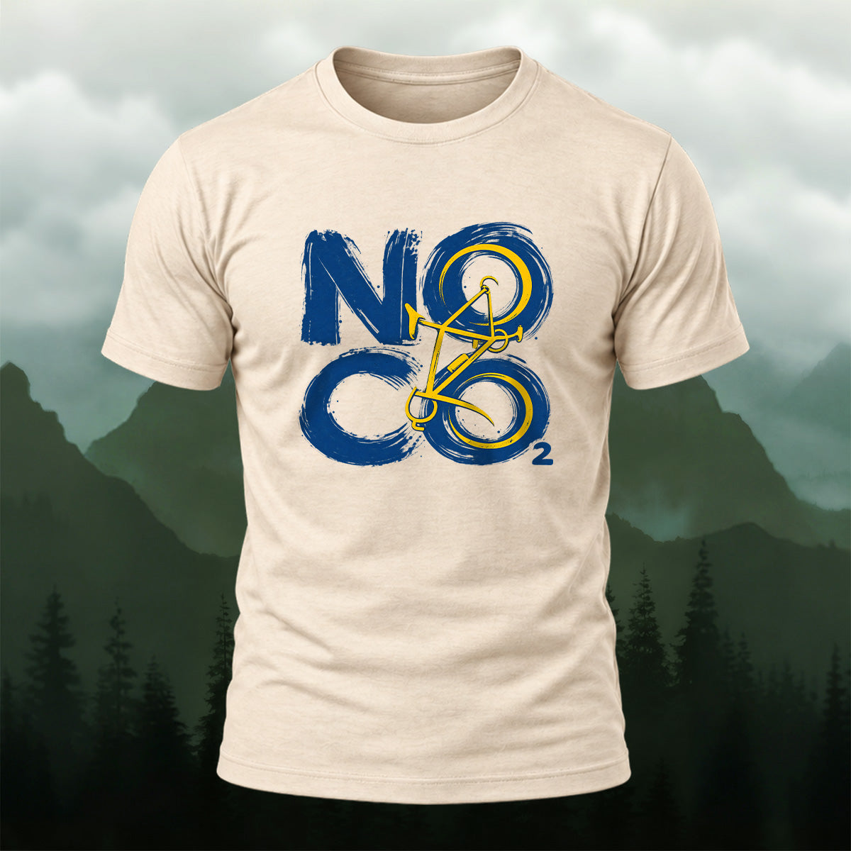 Eco Friendly Cycling Premium Cotton T-Shirt Beige