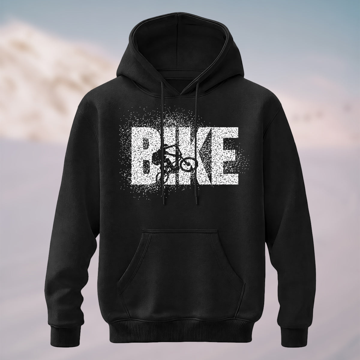 Cotton Made Cyclist Silhouette Hoodie Black