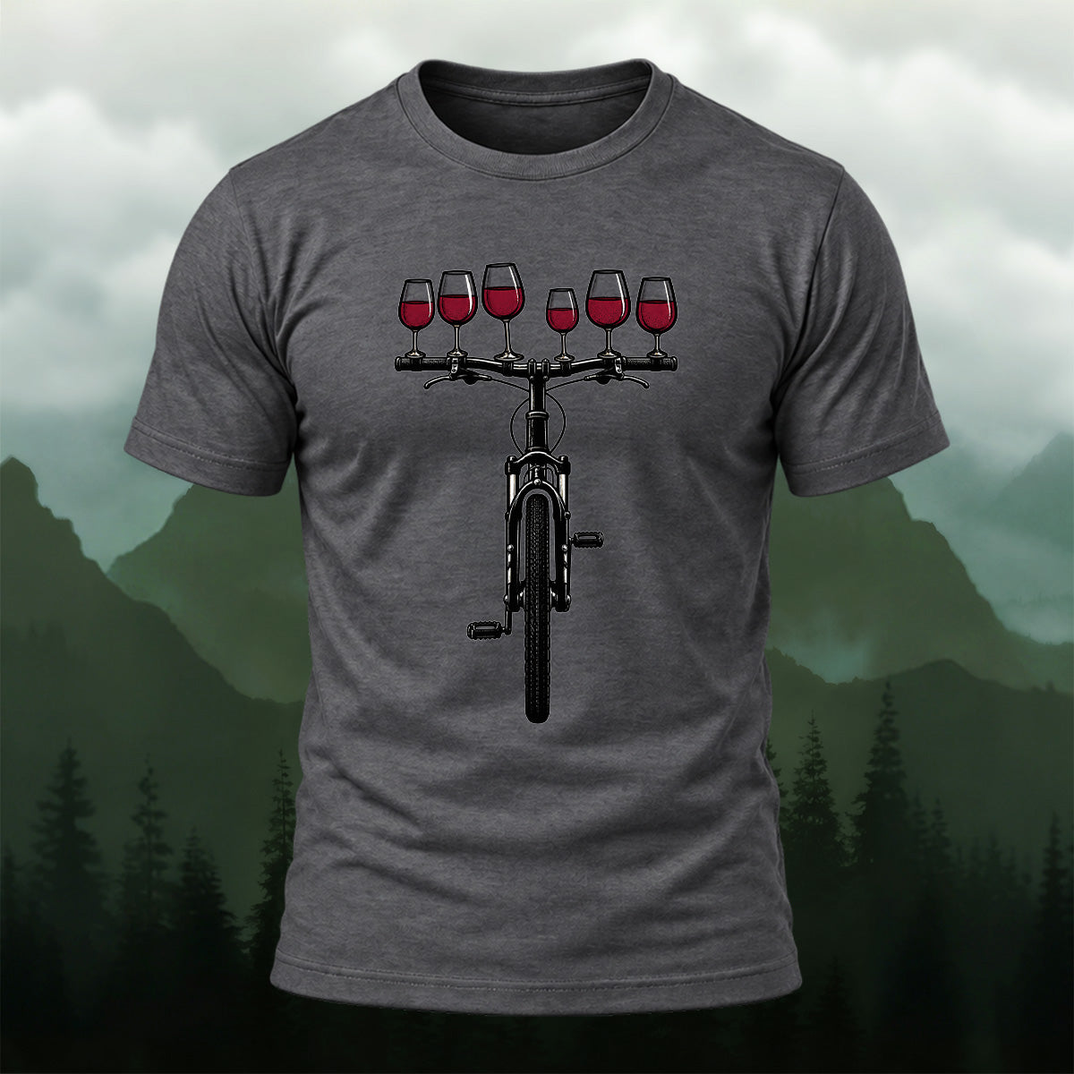 Clean Wine Cycling Soft Cotton T-Shirt Dkgy