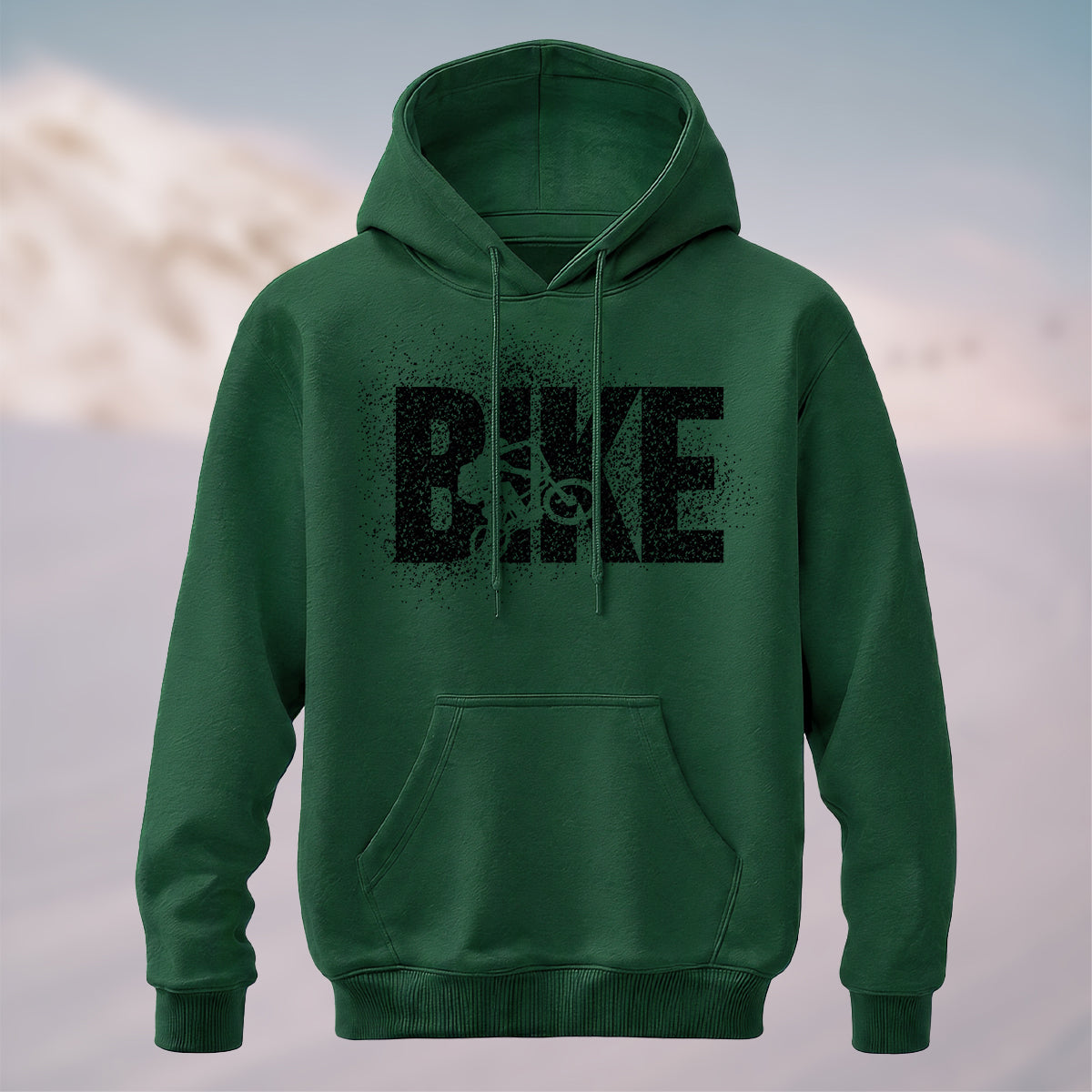 Cotton Made Cyclist Silhouette Hoodie Forest Green