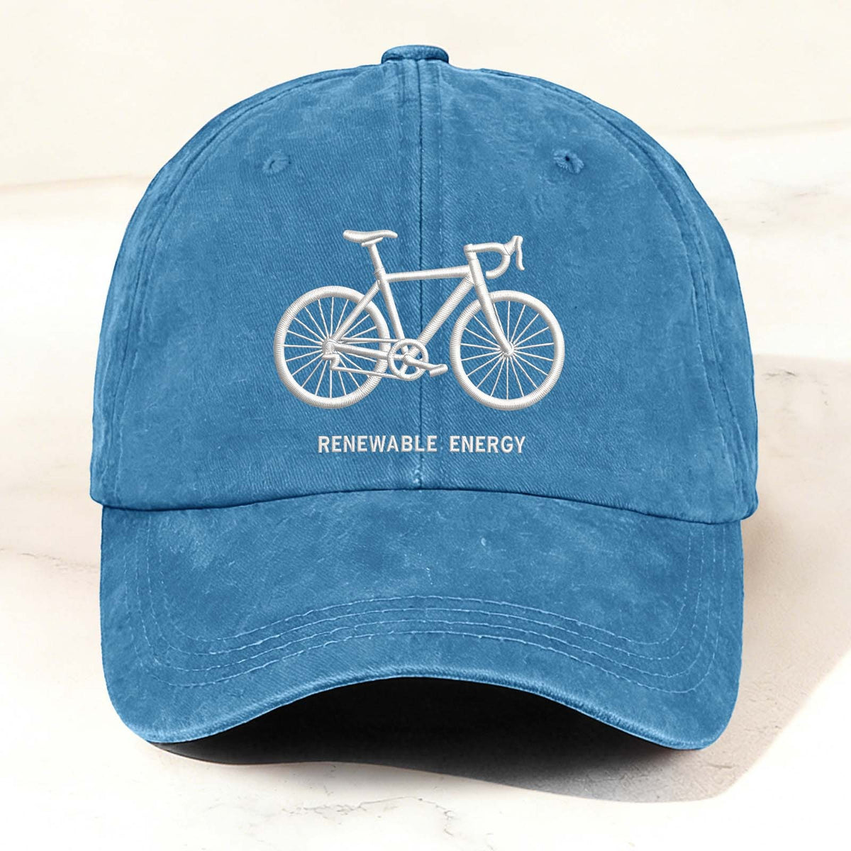 Casual Eco-Friendly Bicycle Baseball Cap Sky Blue