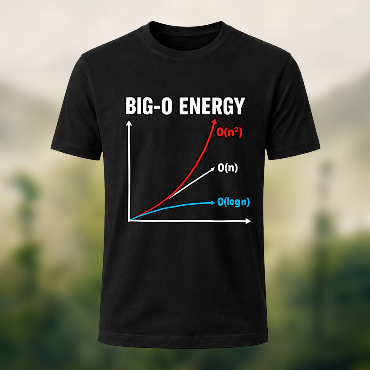 Big-O Energy Print Casual Premium Cotton T-Shirt Black