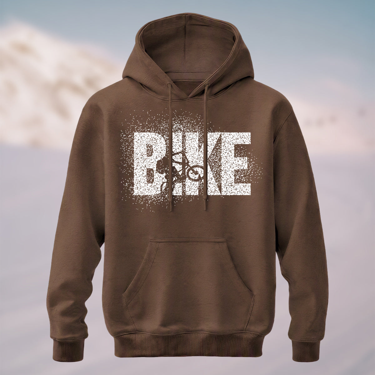 Cotton Made Cyclist Silhouette Hoodie Coffee