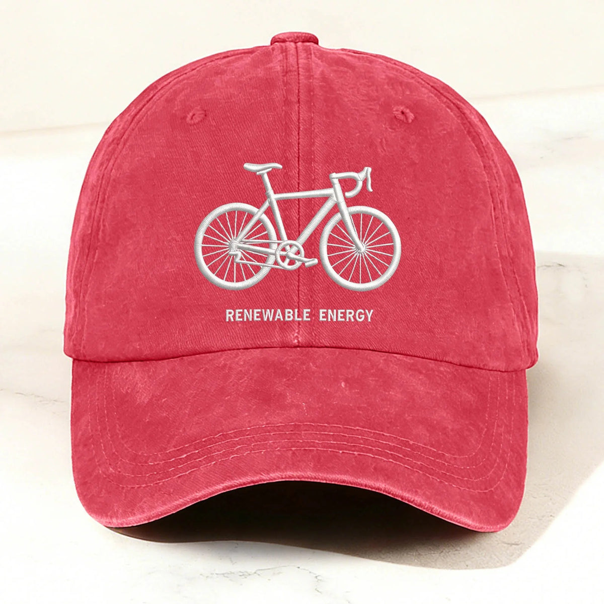 Casual Eco-Friendly Bicycle Baseball Cap Red