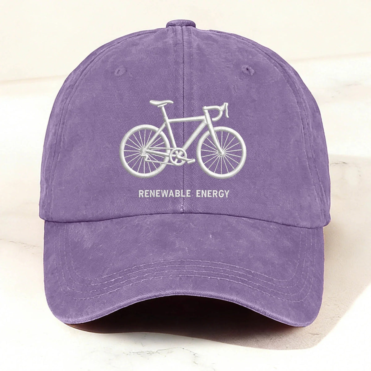 Casual Eco-Friendly Bicycle Baseball Cap Purple