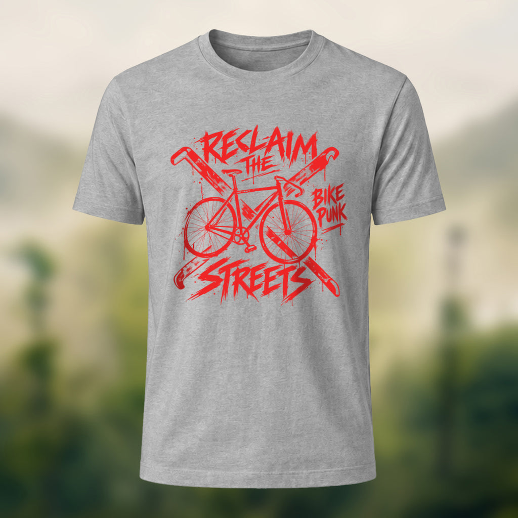 Vintage Punk Cycling Combed Cotton T-Shirt Heather Grey