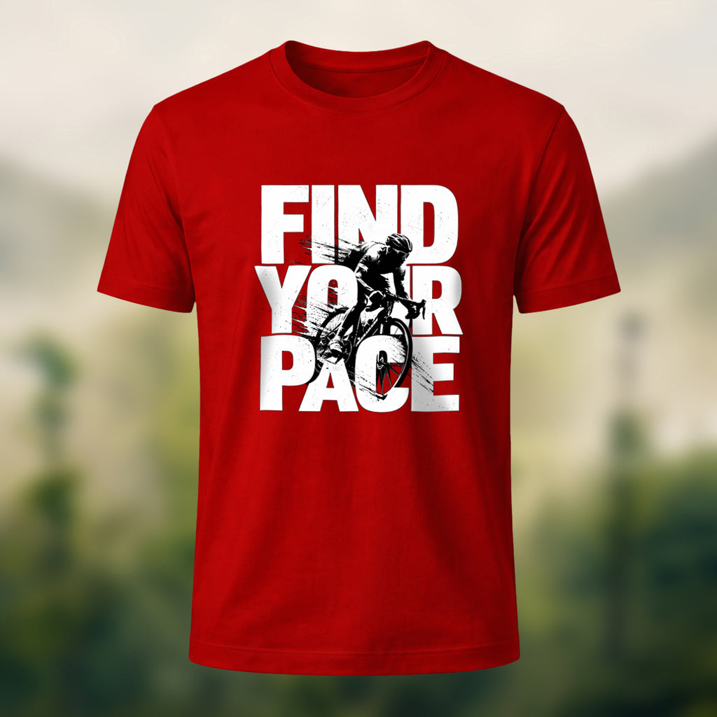 Find Your Pace Premium Cotton T-Shirt Red
