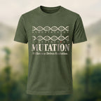 DNA Mutation Print Casual Soft Cotton T-Shirt Olive Green
