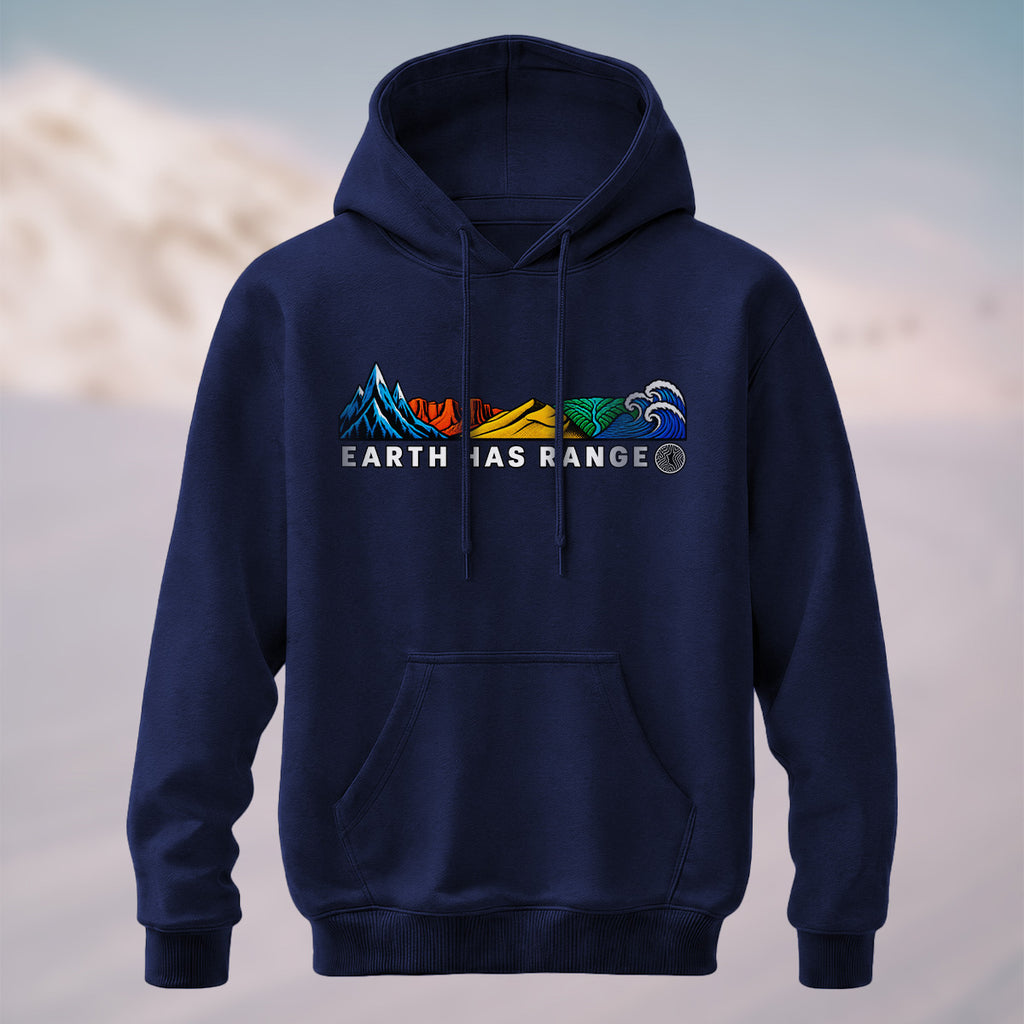 Cotton Made Scenic Landscape Hoodie Navy