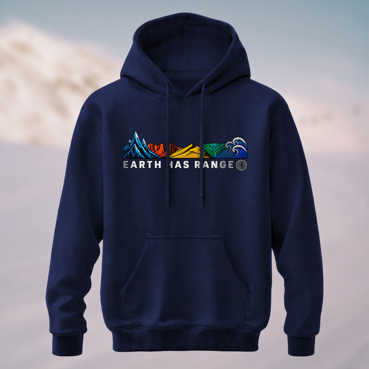 Cotton Made Scenic Landscape Hoodie Navy