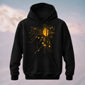 Cotton Made Modern Futuristic Circuit Heart Hoodie Black