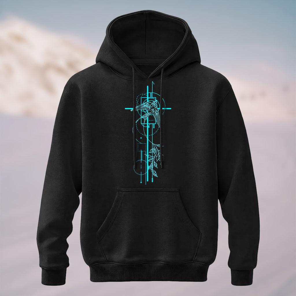 Cotton Made Sacred Geometry Avian Hoodie Black