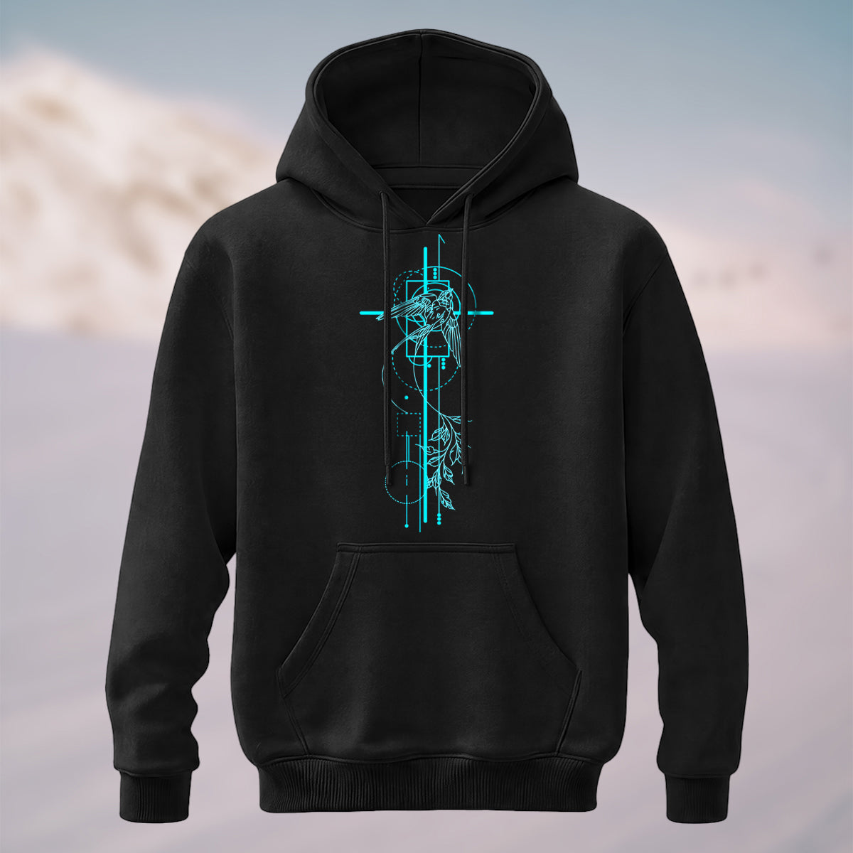 Cotton Made Sacred Geometry Avian Hoodie Black