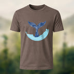 Minimalist Fluid Whale Tail Premium Cotton Tee Coffee