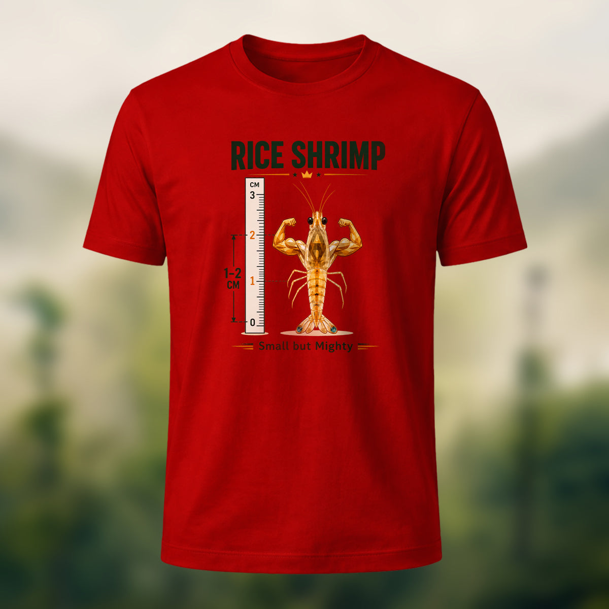 Cheeky Muscular Rice Shrimp Cotton T-Shirt Red