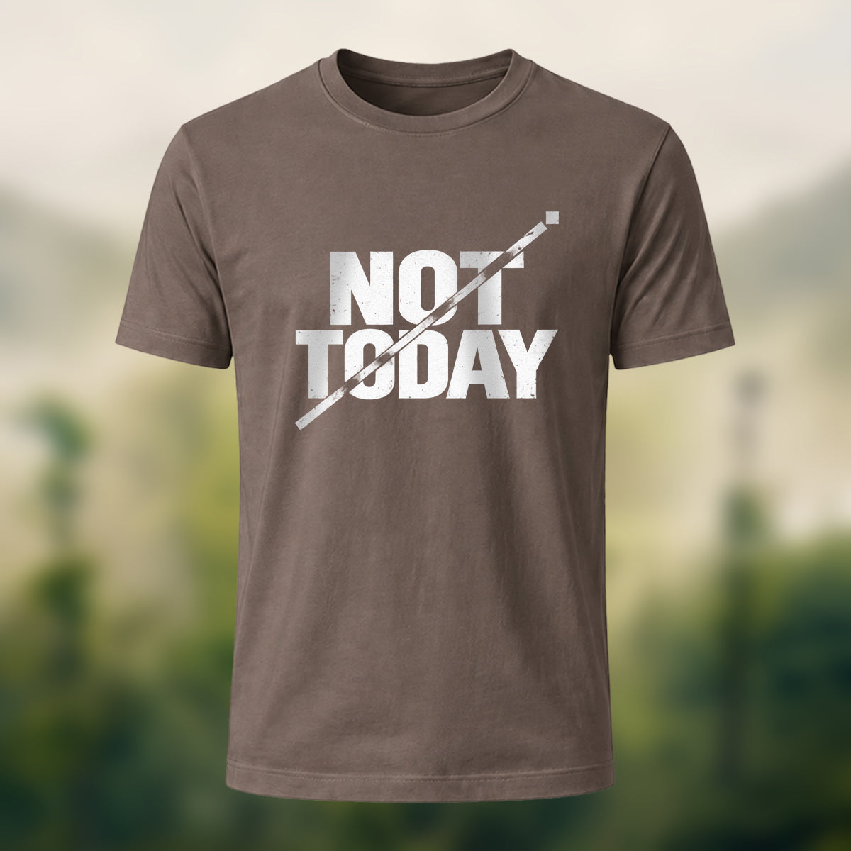 Off Duty Statement Soft Cotton T-Shirt Coffee