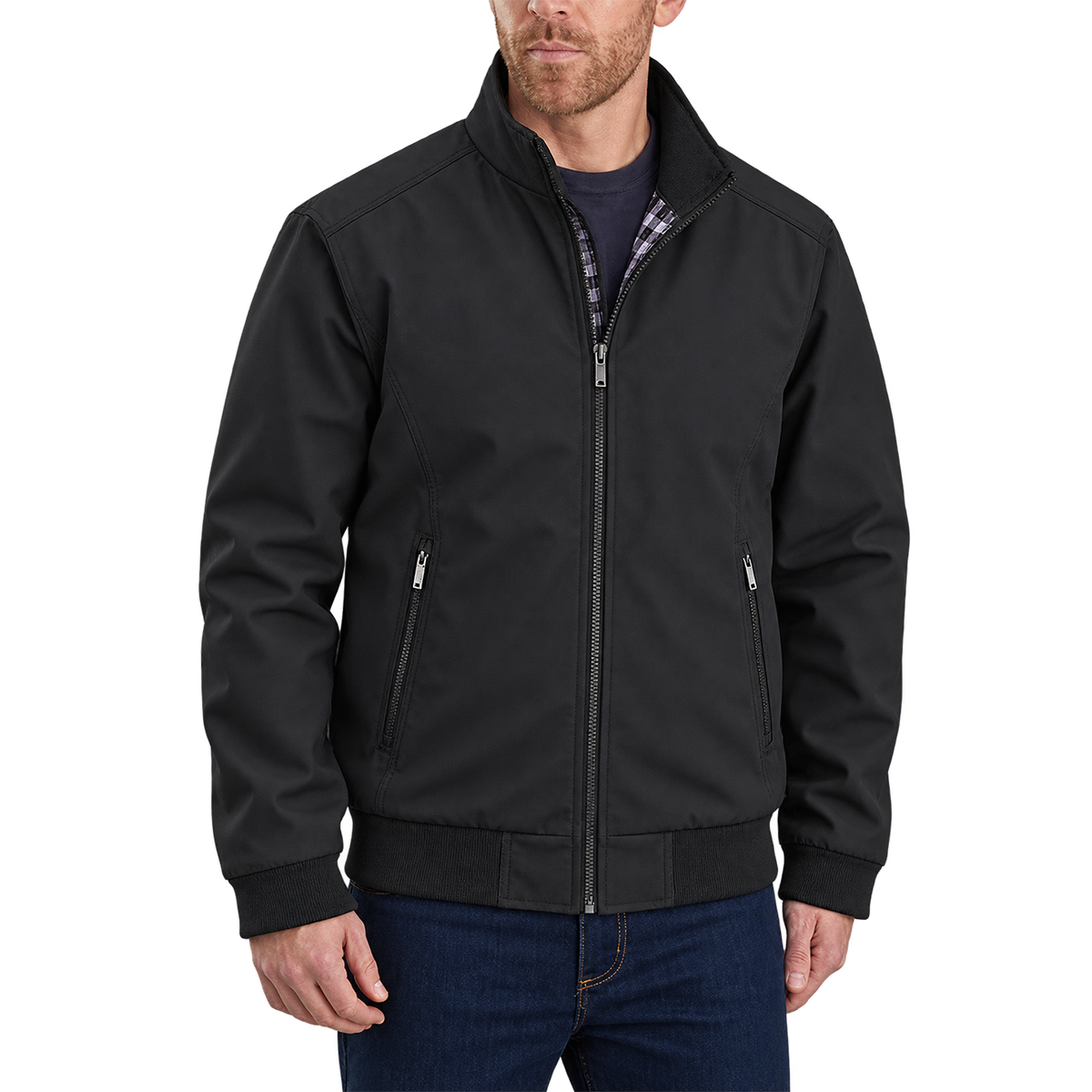 Vintage Classic Zip-Up Jacket Black