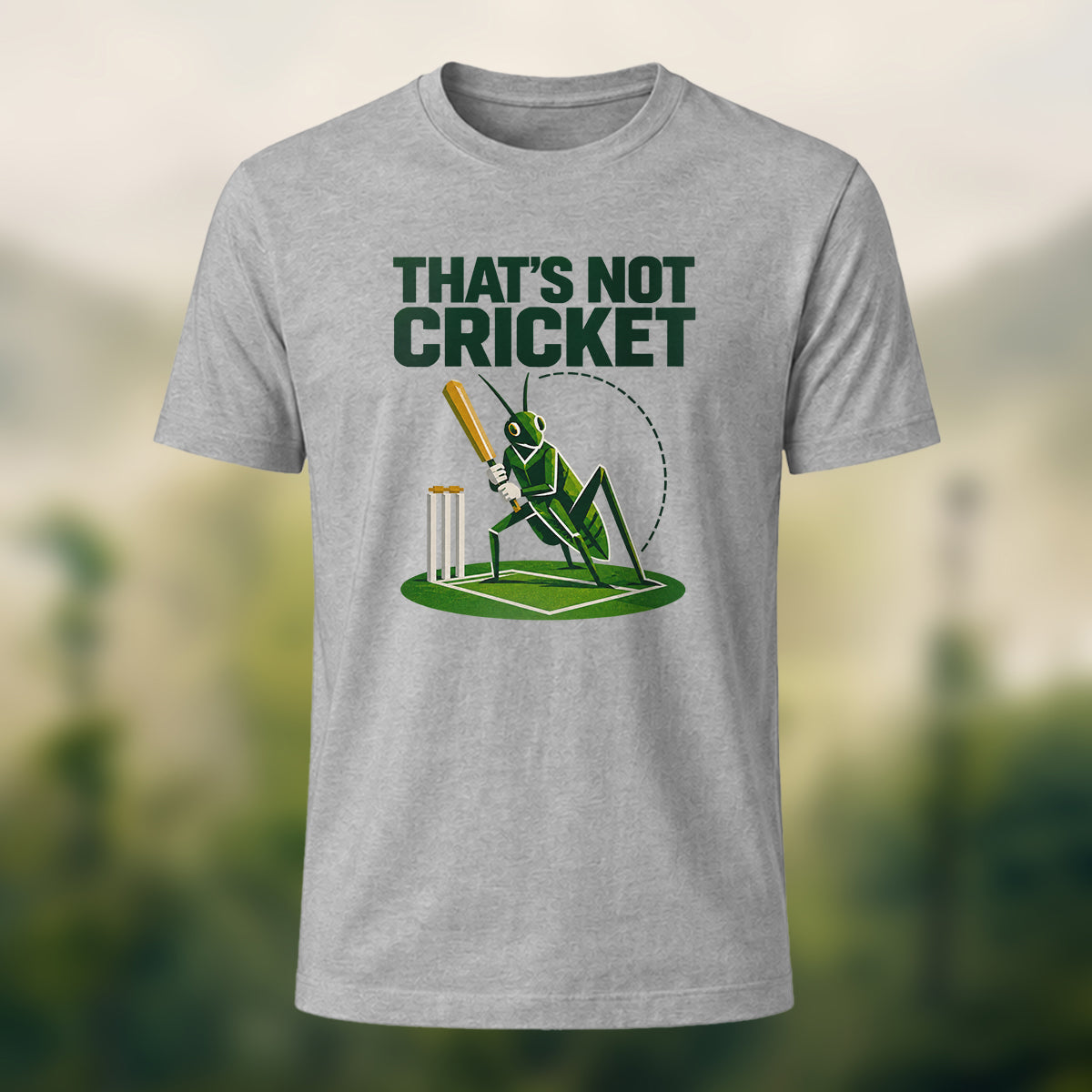 Humorous Cricket Pun Premium Cotton T-Shirt Heather Grey