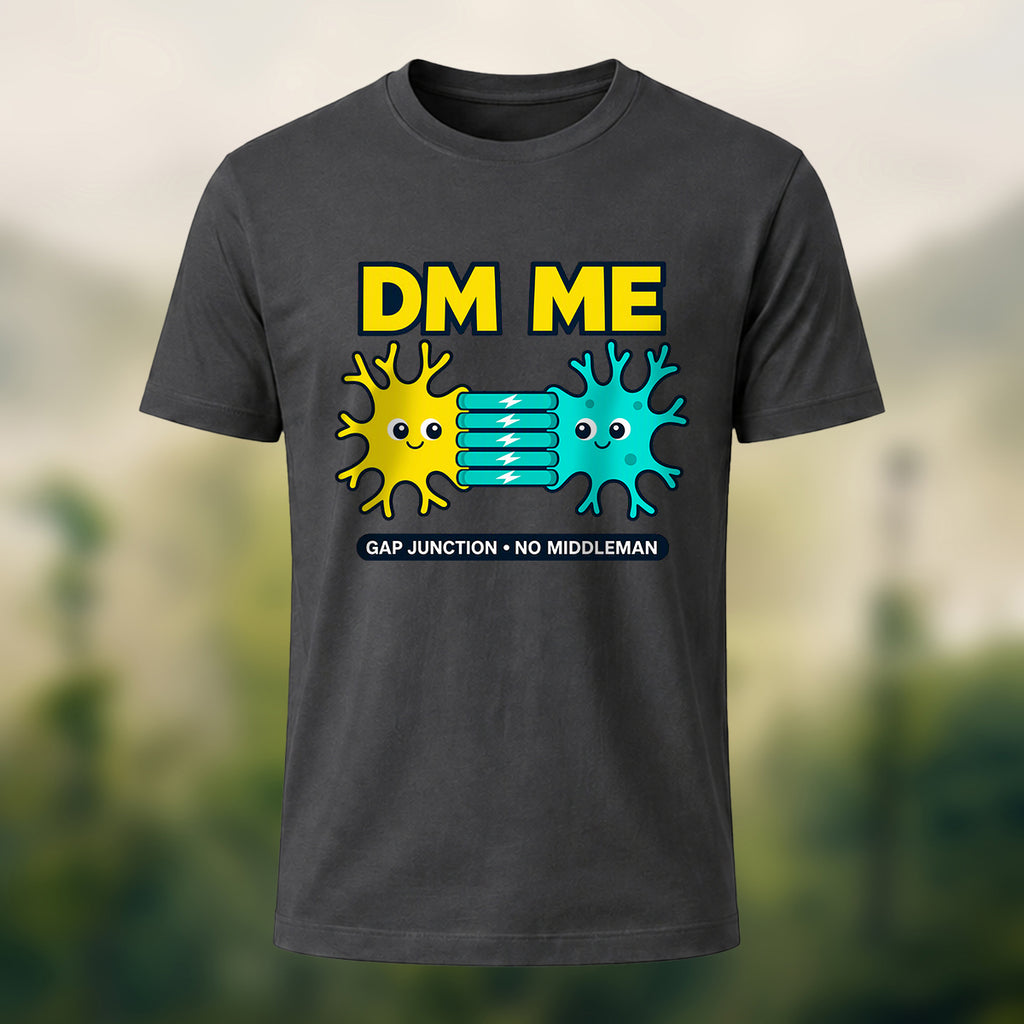 Geeky Neuron Print Premium Cotton T-Shirt Charcoal