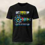 Futuristic Neuron Print Premium Cotton T-Shirt Black