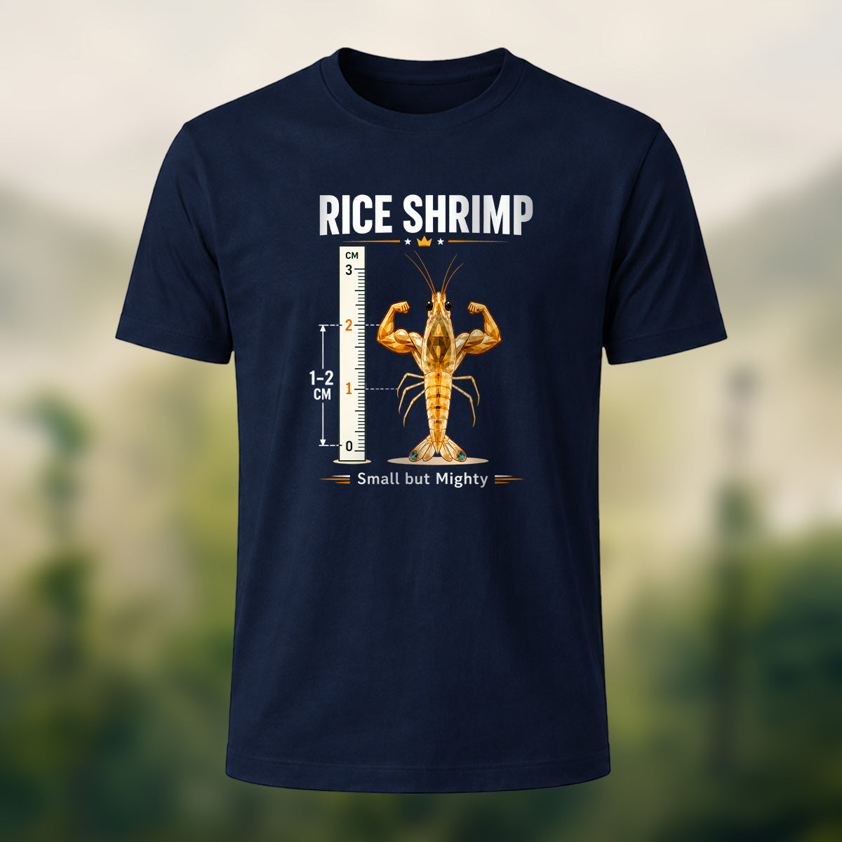 Cheeky Muscular Rice Shrimp Cotton T-Shirt Navy