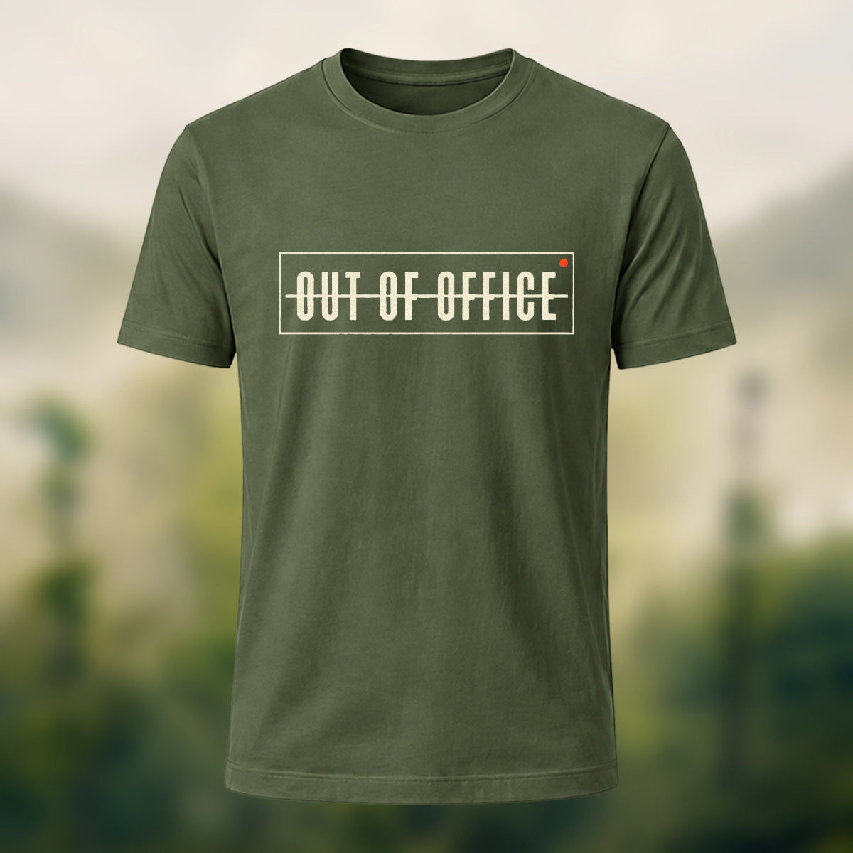 Out Of Office Premium Cotton T-Shirt Olive Green