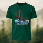 Vintage Golden Gate Bridge Cotton T-Shirt Forest Green