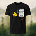 Rubber Duck Debugging Print Casual Soft Cotton T-Shirt Black