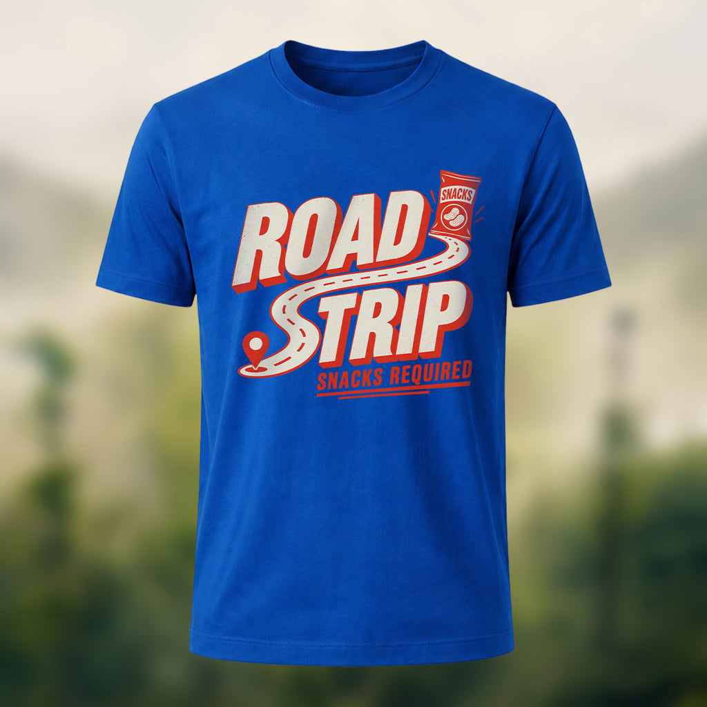 Vintage Road Trip Soft Cotton T-Shirt Royal Blue