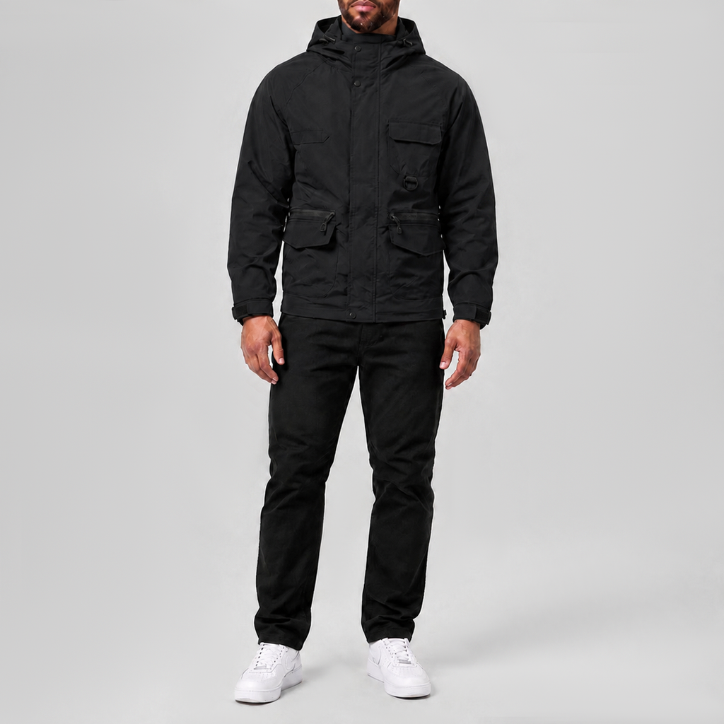 Durable Windproof Utility Jacket Black