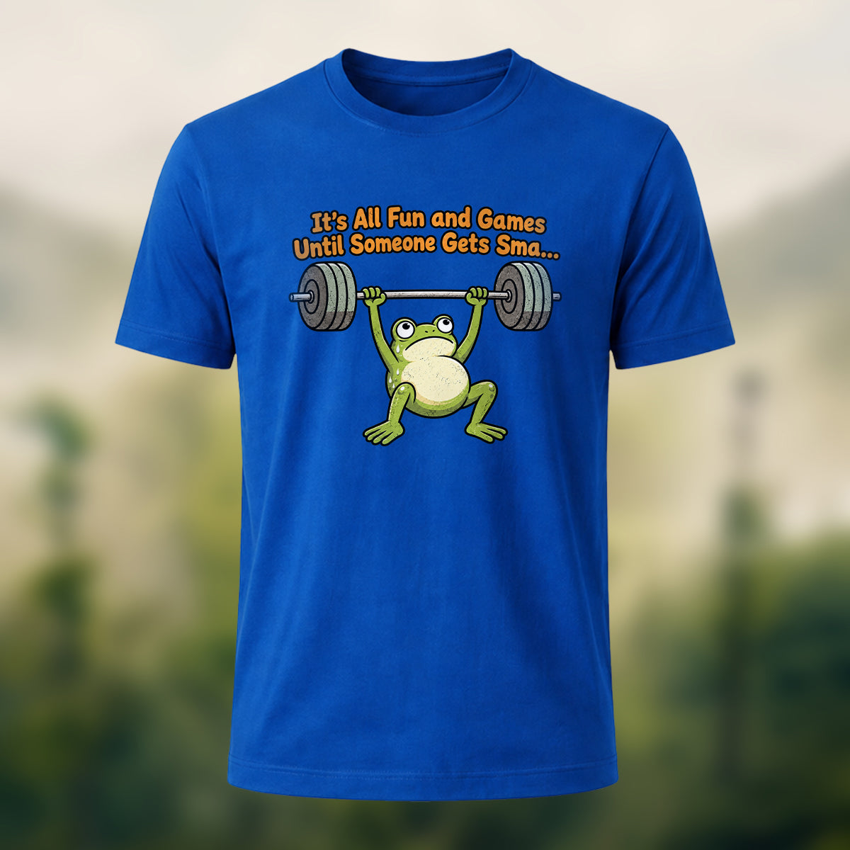 Lighthearted Fitness Frog Soft Cotton T-Shirt Royal Blue