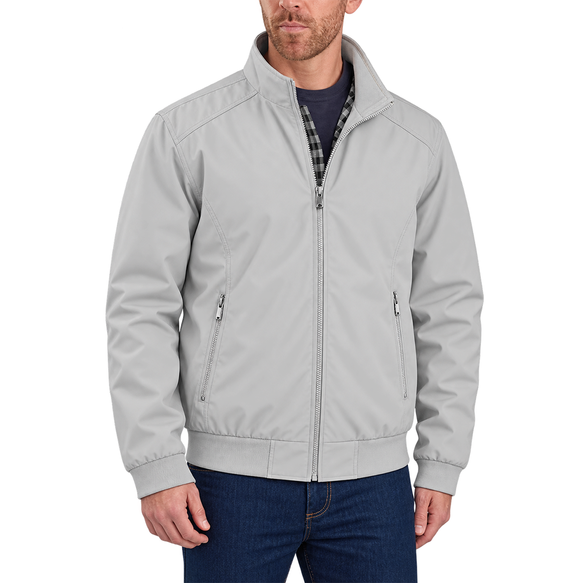 Vintage Classic Zip-Up Jacket Silver