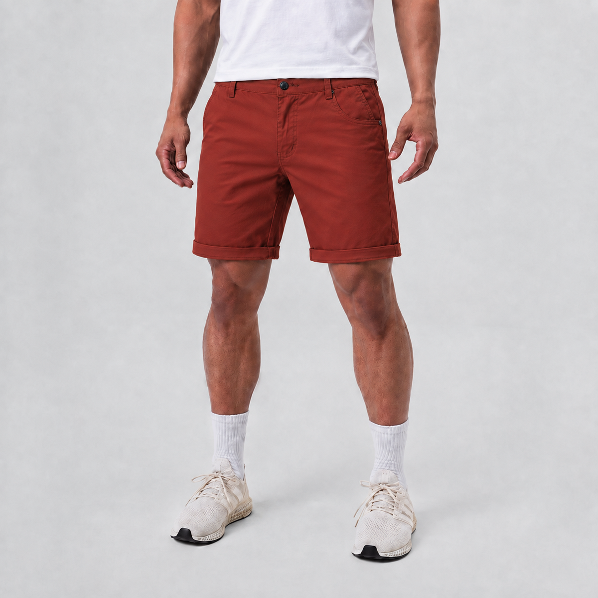 Soft Breathable Cotton Casual Shorts Red