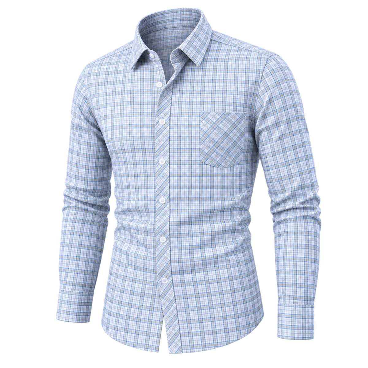 Classic Plaid Premium Cotton Collared Shirt 09