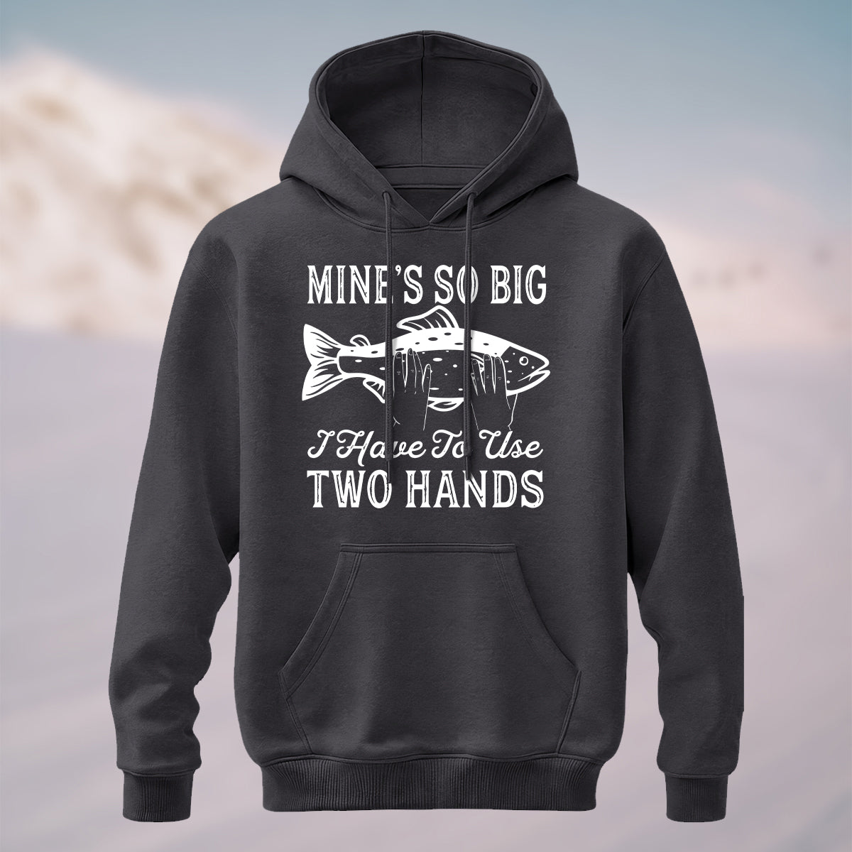 Cotton Made Retro Fishing Humor Hoodie Charcoal