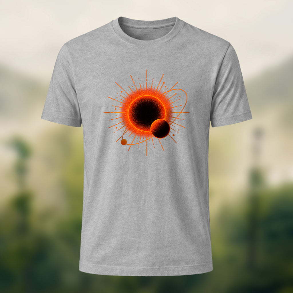 DTG Solar Planet Print Combed Cotton T-Shirt Heather Grey