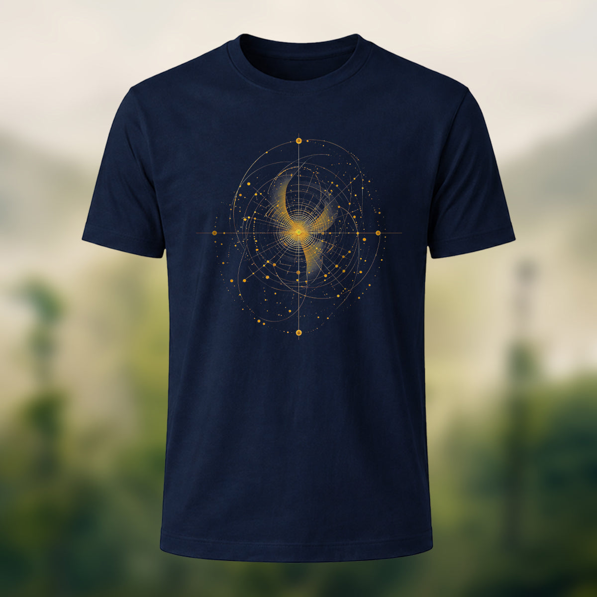 Mysticism Star Chart Casual Cotton T-Shirt Navy