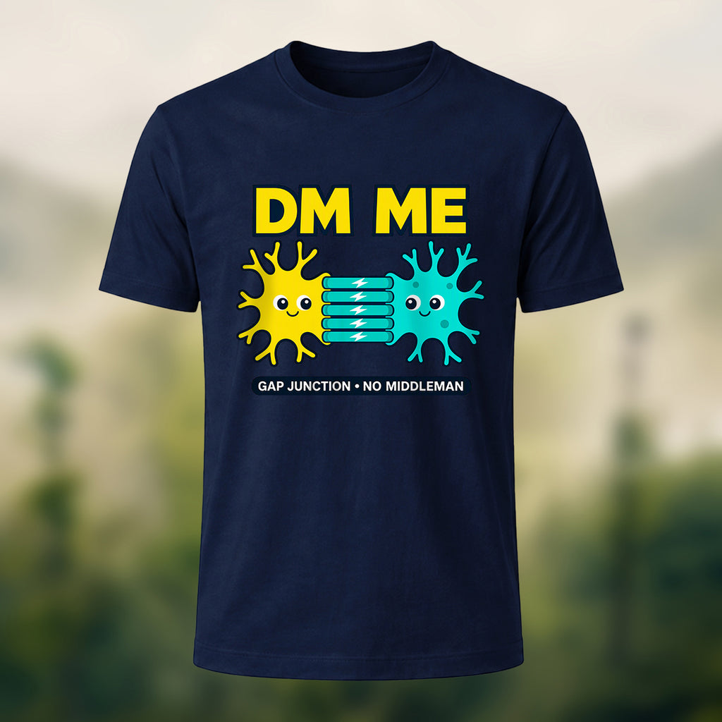 Geeky Neuron Print Premium Cotton T-Shirt Navy