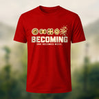 Creative Cell Division Print Premium Cotton T-Shirt Red