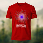 DTG Currently Diffusing Print Casual Soft Cotton T-Shirt Red