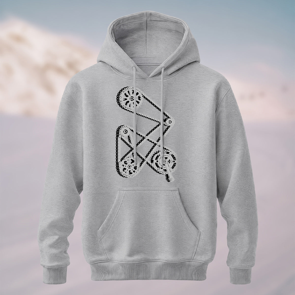 Cotton Made Minimal Mechanical Hoodie Gray