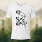 Mechanical Bicycle Chain Premium Cotton T-Shirt White