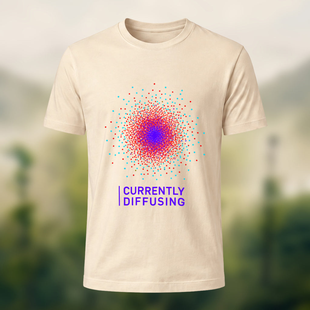 DTG Currently Diffusing Print Casual Soft Cotton T-Shirt Beige