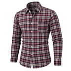 Retro Casual Plaid Long Sleeve Button-Down Shirt 02
