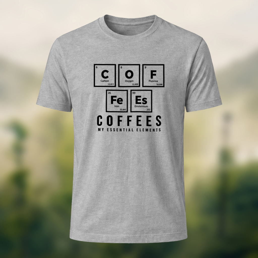 Creative Coffee Elements Soft Cotton T-Shirt Heather Grey