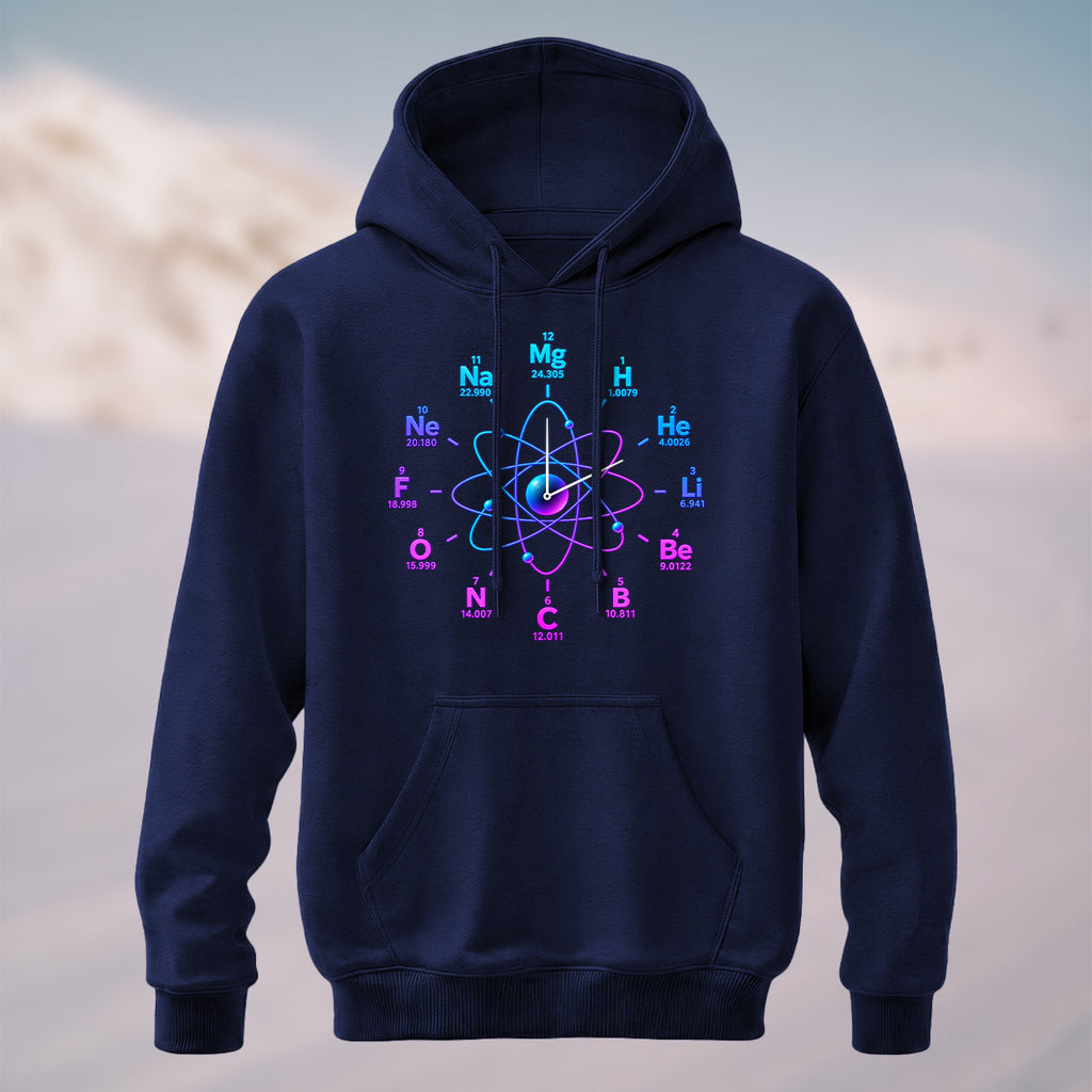 Cotton Made Artistic Chemistry Elements Hoodie Navy