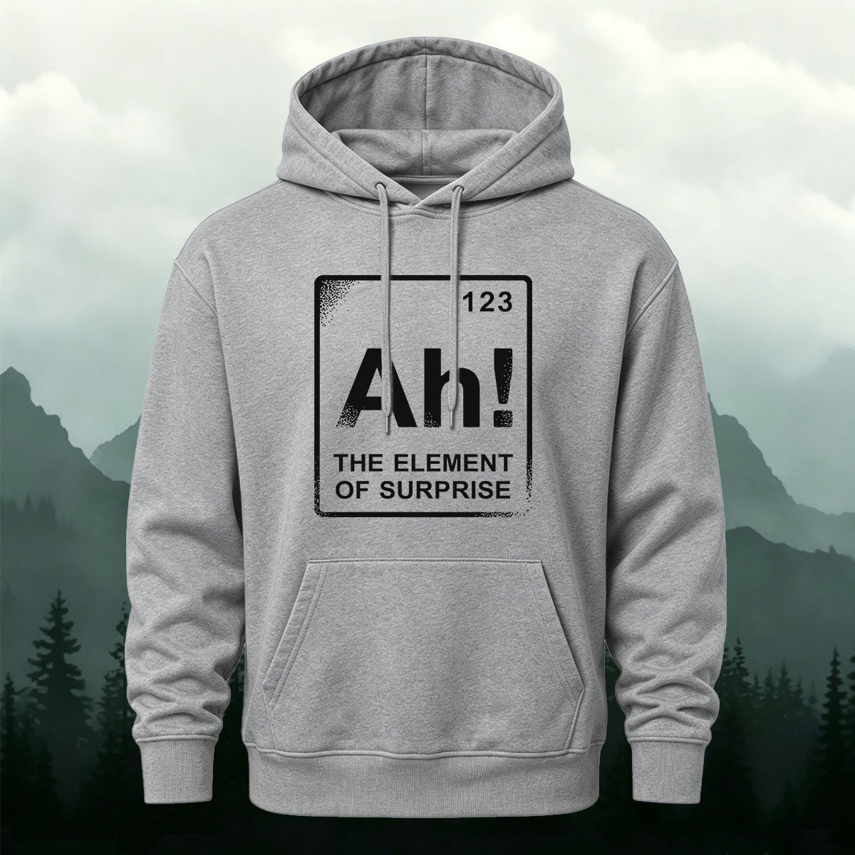 Cotton Made The Element Of Surprise Print Hoodie Gray