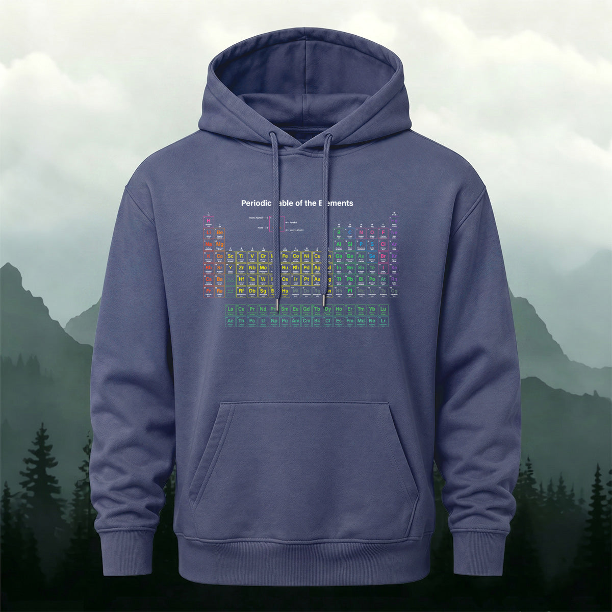 Cotton Made Periodic Table of Elements Hoodie Dusty Blue