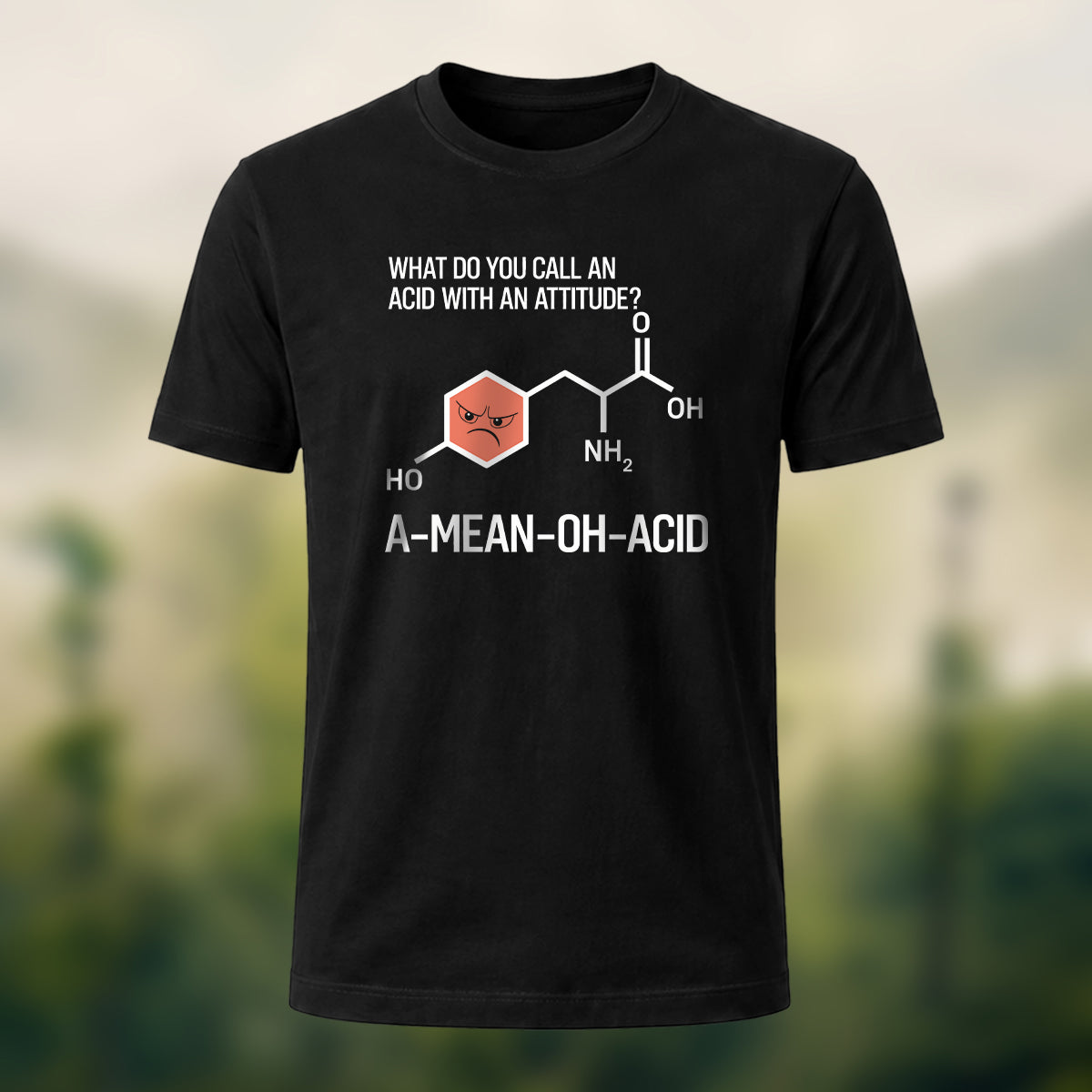 Chemical Reaction Equation Print Soft Cotton T-Shirt Black